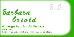 barbara oriold business card